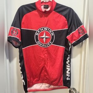Schwinn Classic Cycling Jersey- Men's size MD Medium, Red w/ 3 back pockets, NWT